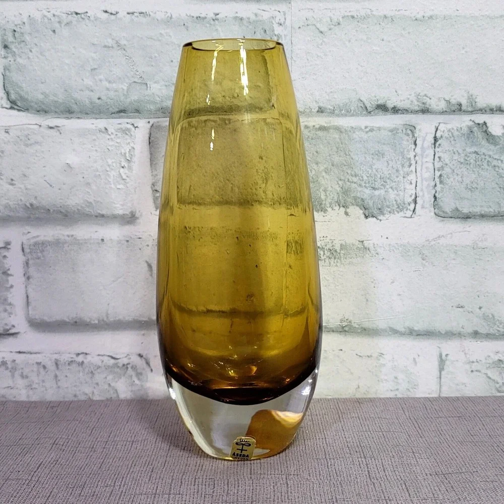 Vintage Mid Century Aseda Sweden Amber 7